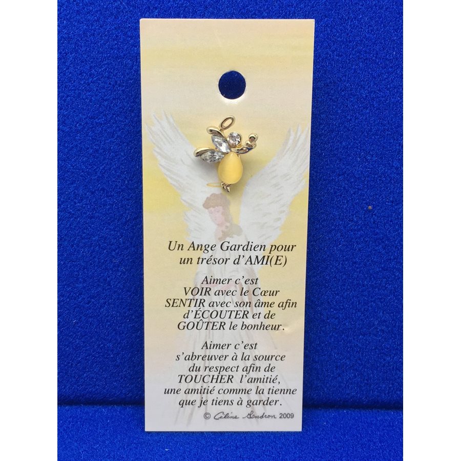 Lapel Pin Poem, Gardian Angel ami(e), trésor d', French / ea