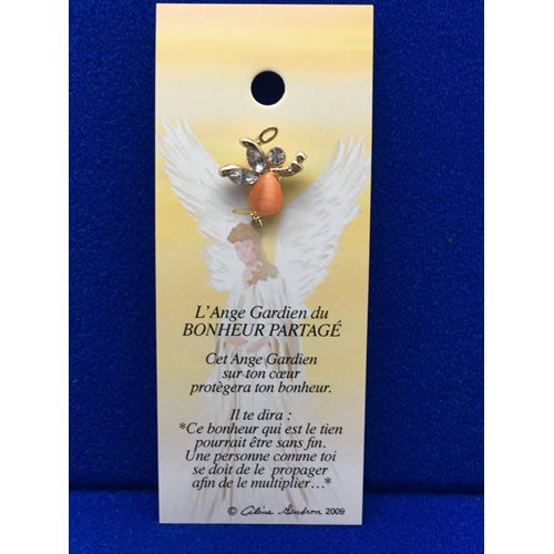 Lapel Pin Poem, Gardian Angel bonheur partagé, French / ea