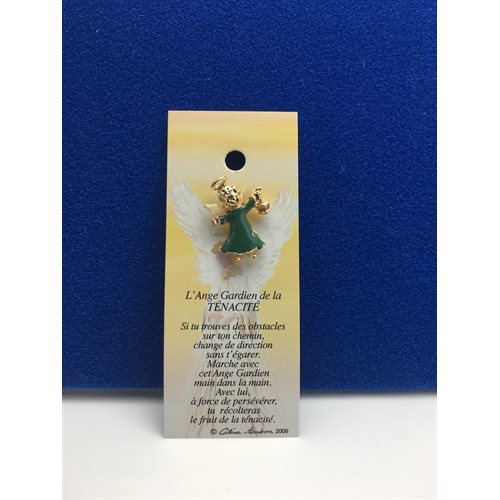 Lapel Pin Poem, Gardian Angel tenacité, French / ea