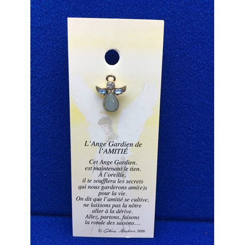 Lapel Pin Poem, Gardian Angel amitié, French / ea