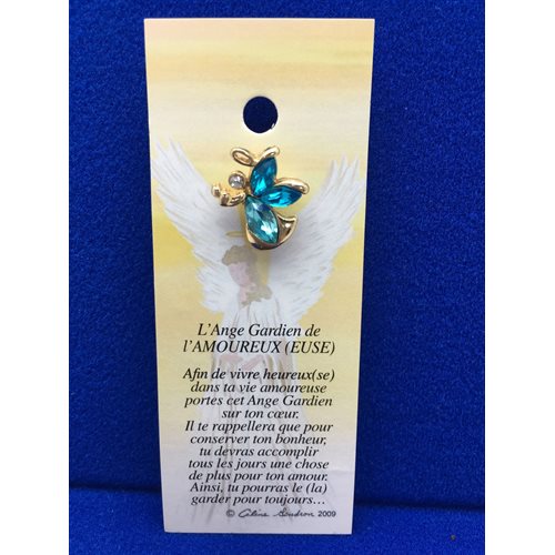 Lapel Pin Poem, Gardian Angel amoureuse, French / ea