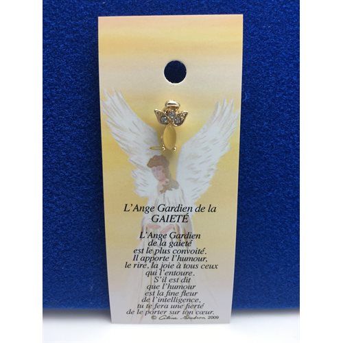 Lapel Pin Poem, Gardian Angel gaieté, French / ea