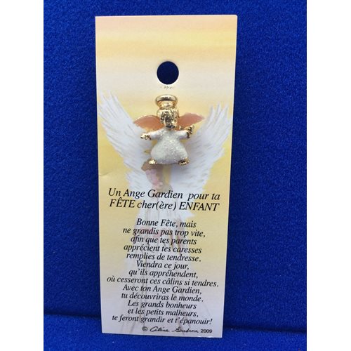 Lapel Pin Poem, Gardian Angel fête, enfant, French / ea