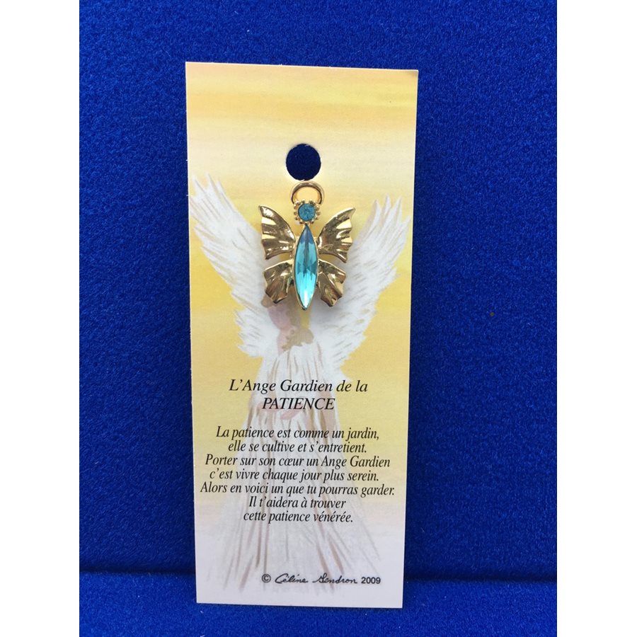 Lapel Pin Poem, Gardian Angel patience, French / ea