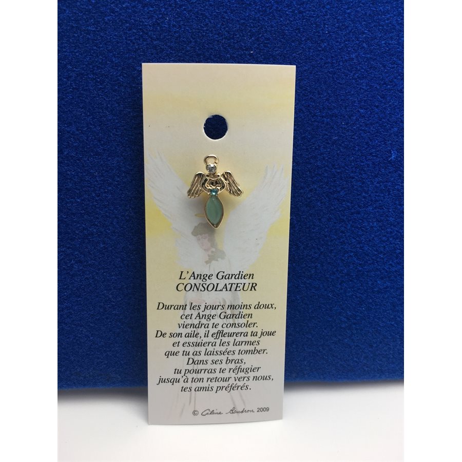 Lapel Pin Poem, Gardian Angel consolateur, French / ea