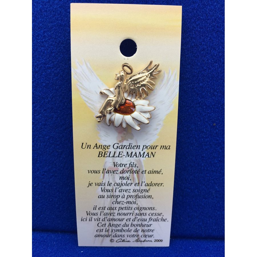 Lapel Pin Poem, Gardian Angel belle-maman, French / ea