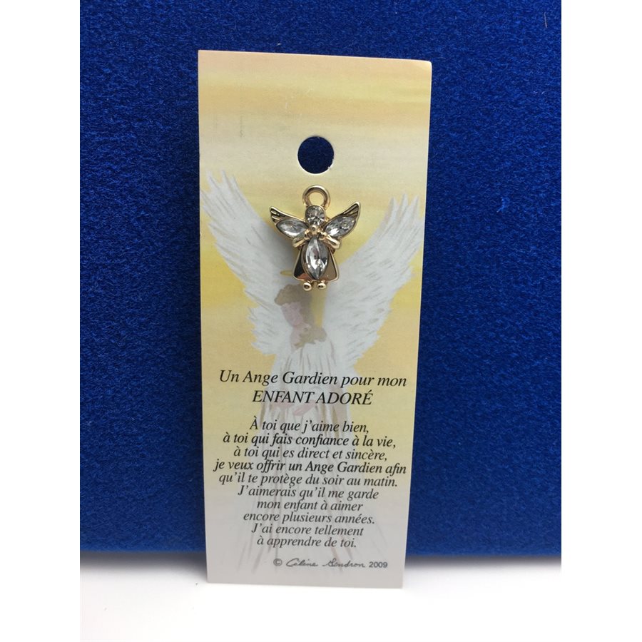 Lapel Pin Poem, Gardian Angel enfant adoré, French / ea