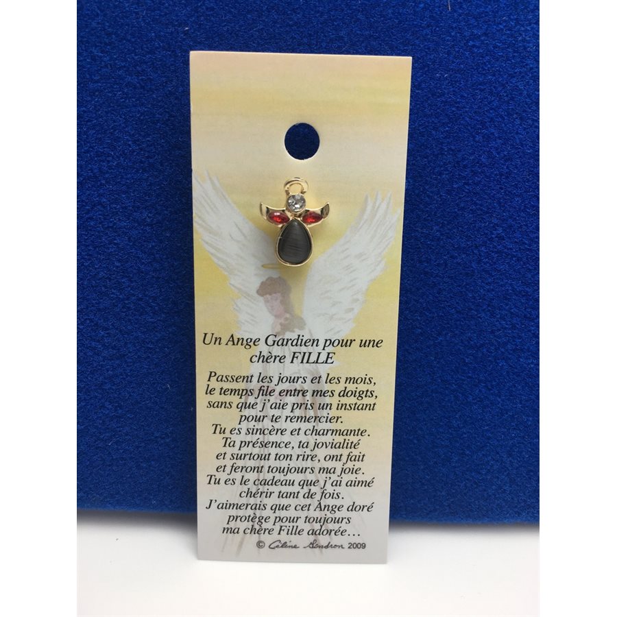 Lapel Pin Poem, Gardian Angel fille, ma chère..., French / ea