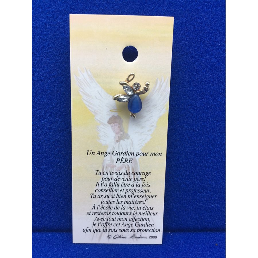 Lapel Pin Poem, Gardian Angel père, French / ea