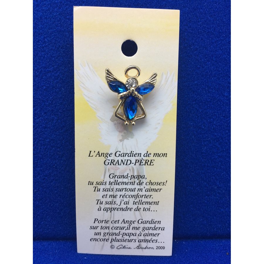 Lapel Pin Poem, Gardian Angel grand-père, French / ea