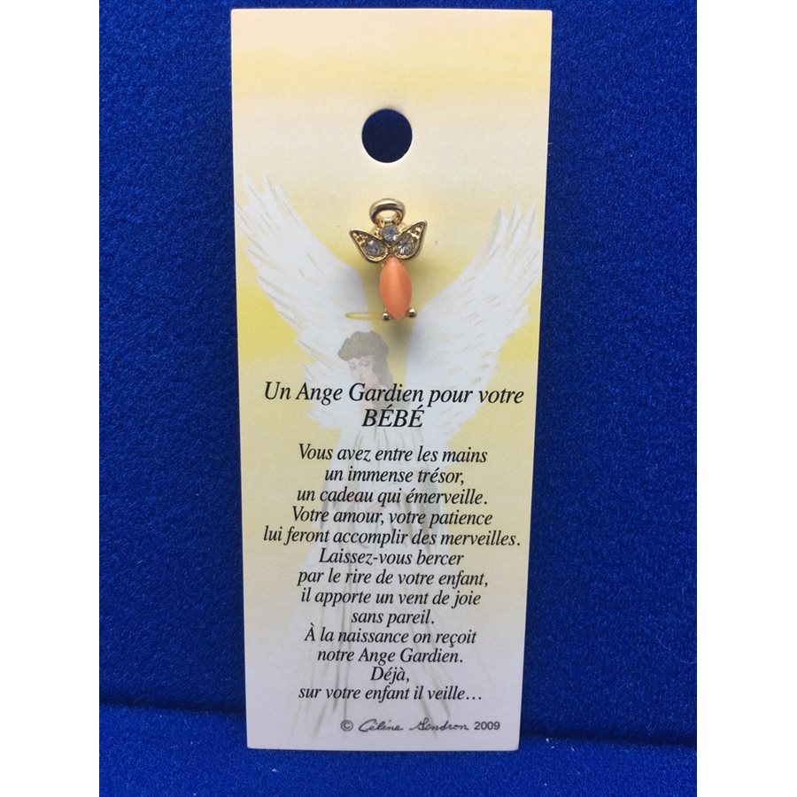 Lapel Pin Poem, Gardian Angel bébé, French / ea