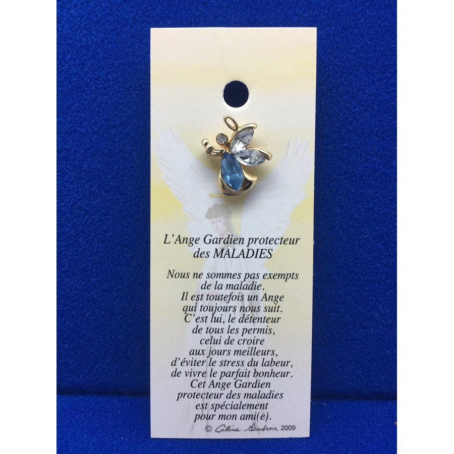 Lapel Pin Poem, Gardian Angel maladies, protecteur, French