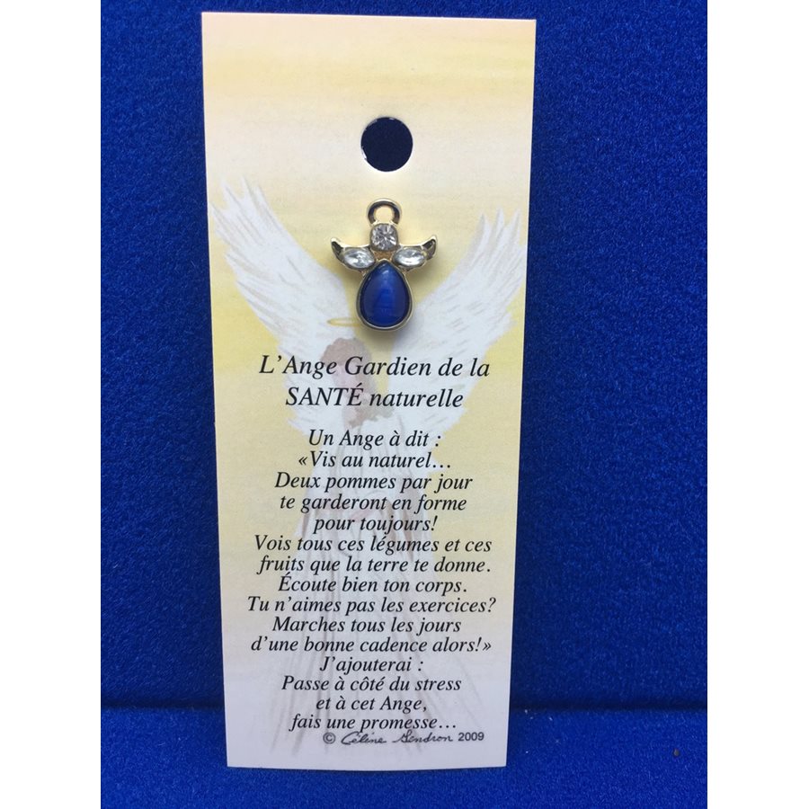 Lapel Pin Poem, Gardian Angel garder la santé, French / ea