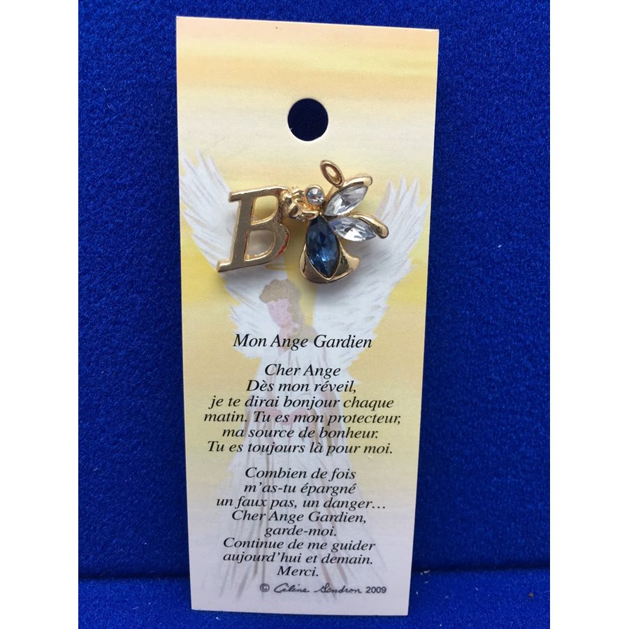 Lapel Pin Poem, Gardian Angel Ange gardien, mon..., French