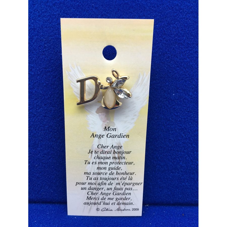 Lapel Pin Poem, Gardian Angel Ange gardien, mon..., French