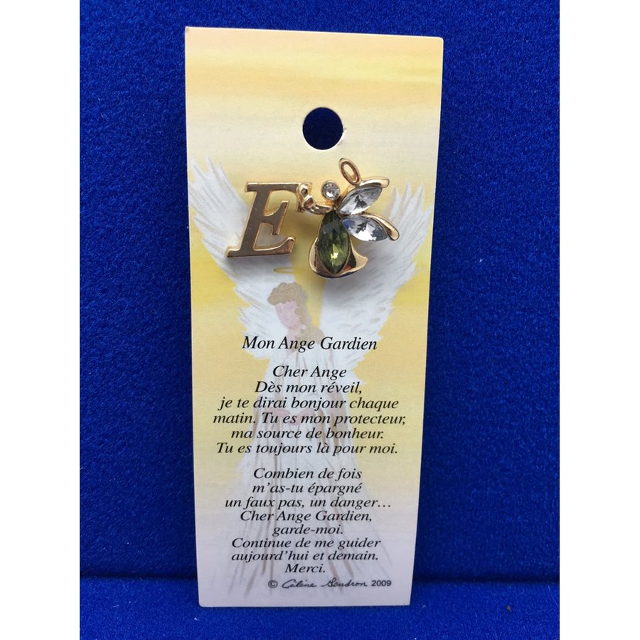 Lapel Pin Poem, Gardian Angel Ange gardien, mon..., French