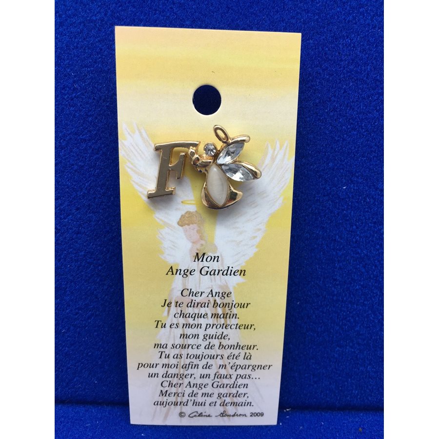 Lapel Pin Poem, Gardian Angel Ange gardien, mon..., French