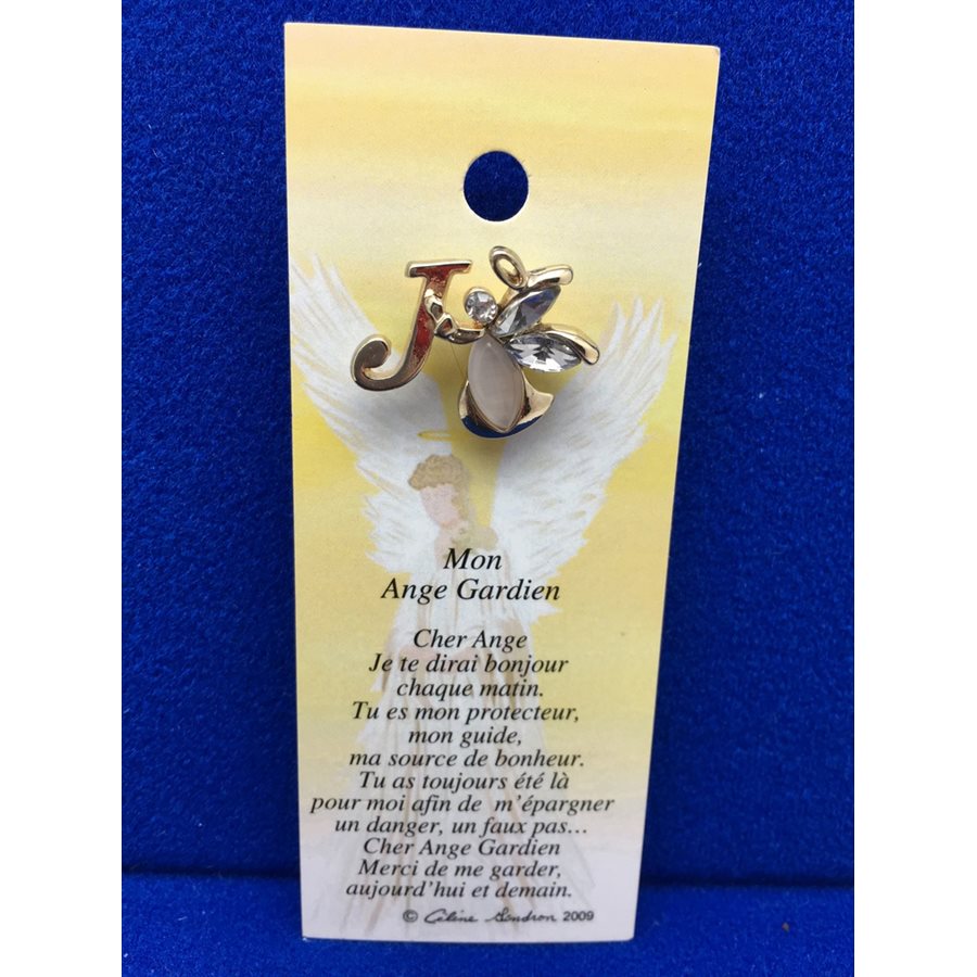 Lapel Pin Poem, Gardian Angel Ange gardien, mon..., French