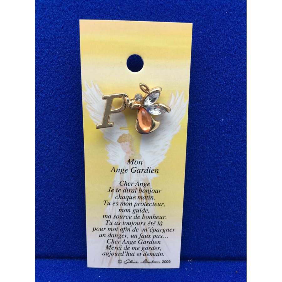 Lapel Pin Poem, Gardian Angel Ange gardien, mon..., French