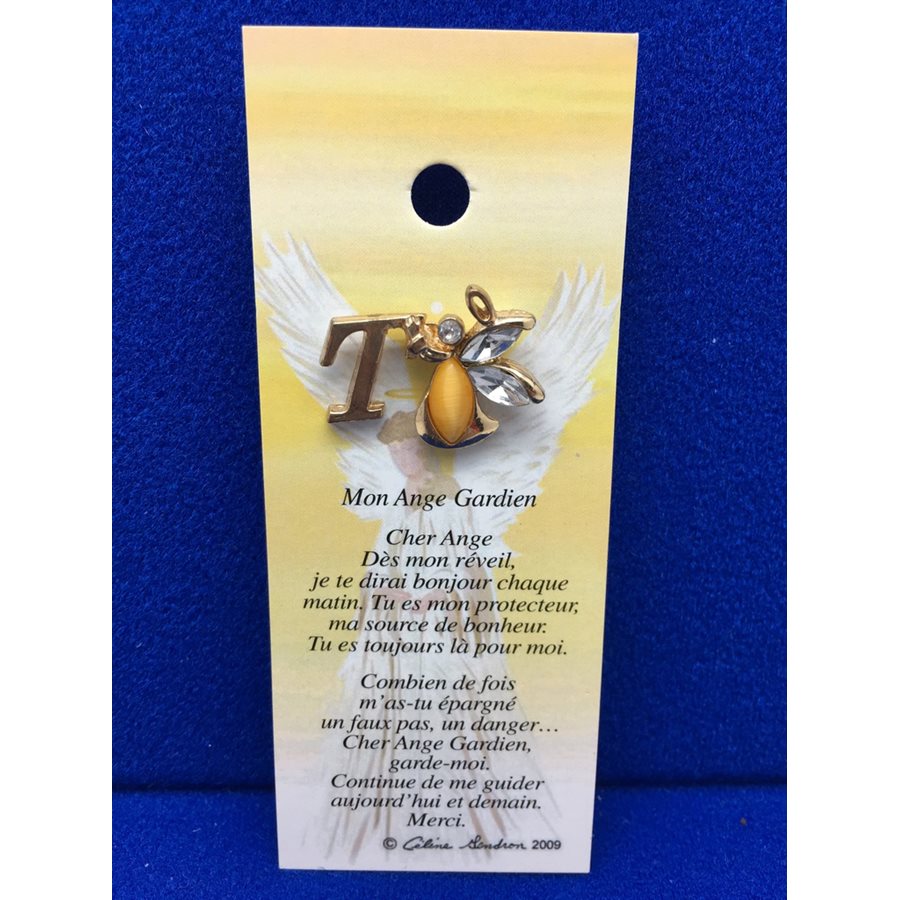 Lapel Pin Poem, Gardian Angel Ange gardien, mon..., French