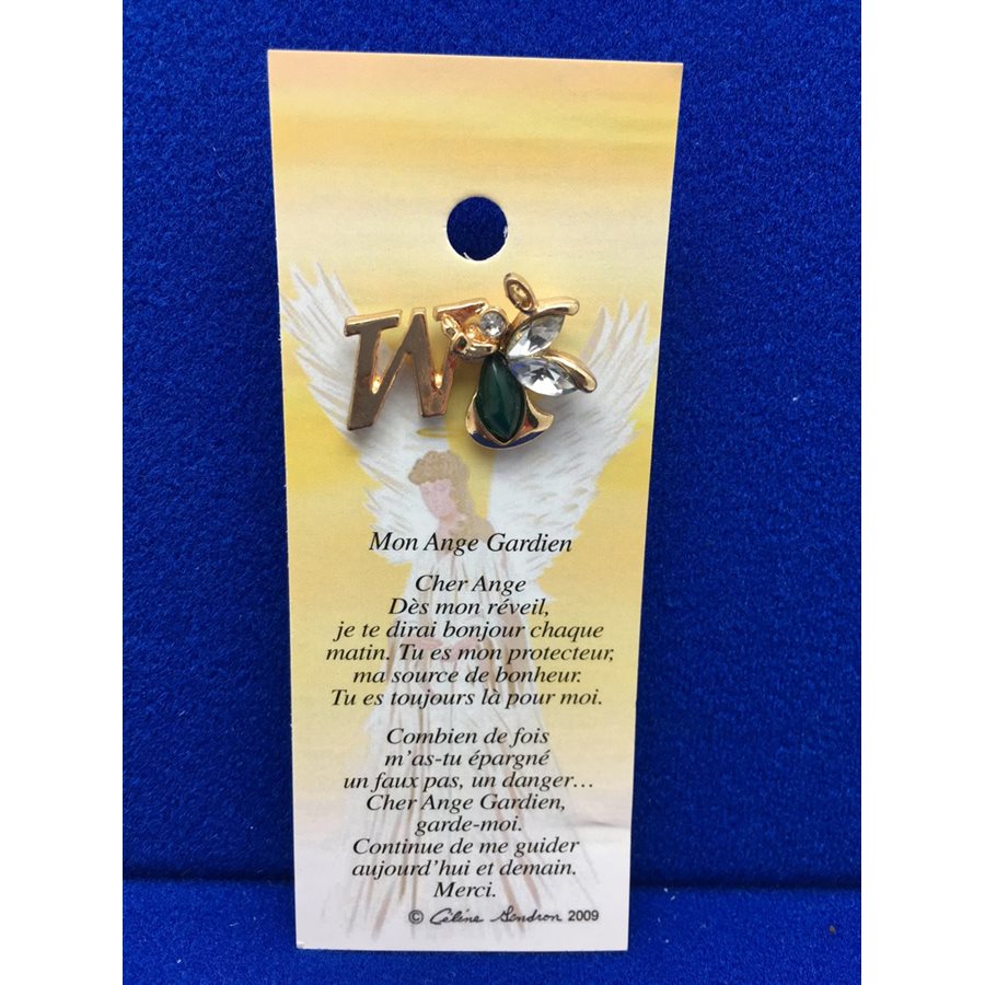 Lapel Pin Poem, Gardian Angel Ange gardien, mon..., French