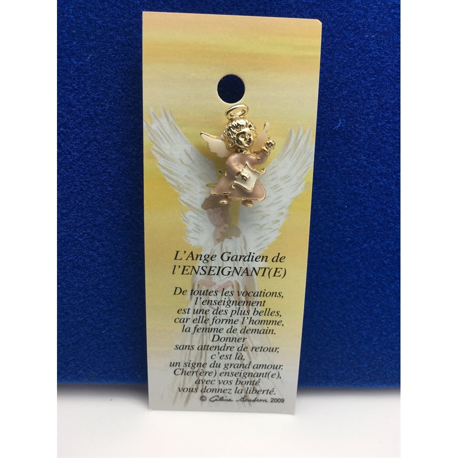 Lapel Pin Poem, Gardian Angel enseignant (e), French / ea