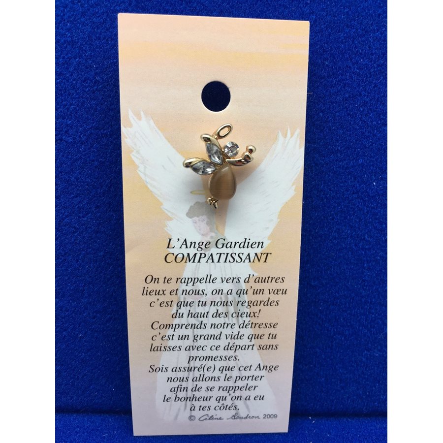 Lapel Pin Poem, Gardian Angel Funeral compatissant, French