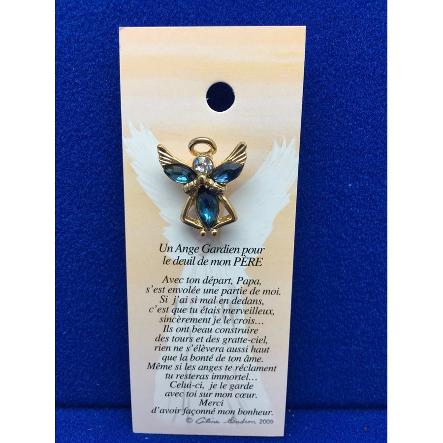 Lapel Pin Poem, Gardian Angel Funeral deuil, père, French