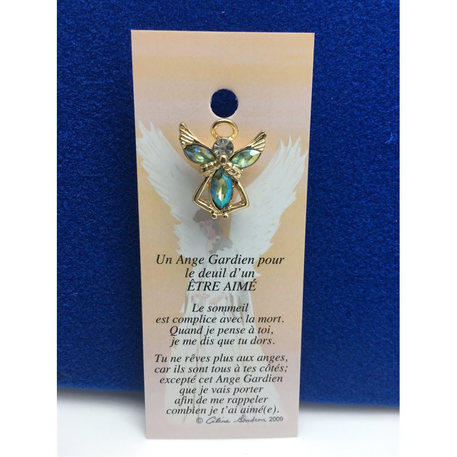 Lapel Pin Poem, Gardian Angel Funeral deuil, être, French