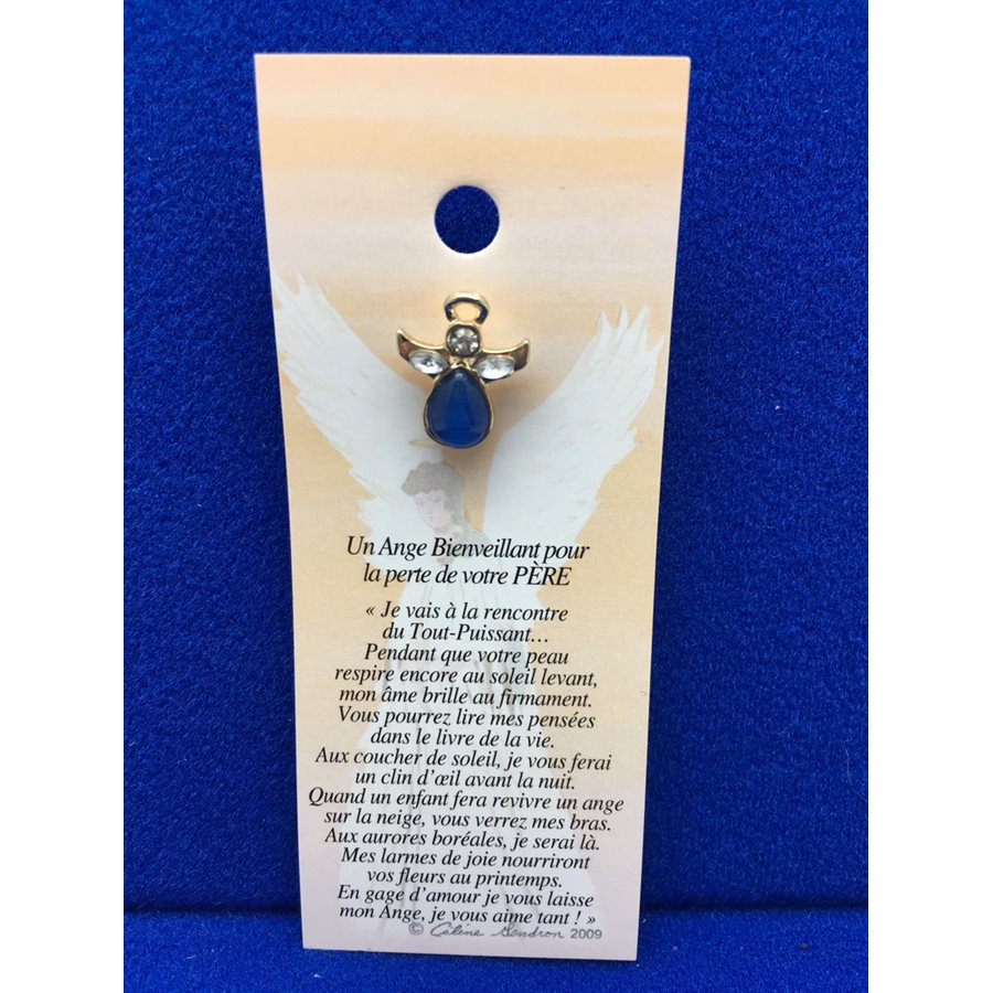 Lapel Pin Poem, Gardian Angel Funeral deuil, père, French