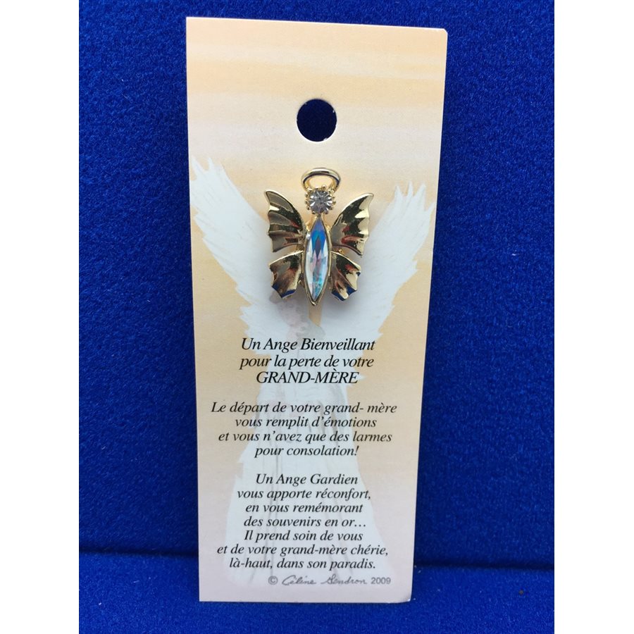 Lapel Pin Poem, Gardian Angel Funeral bienveillant, French