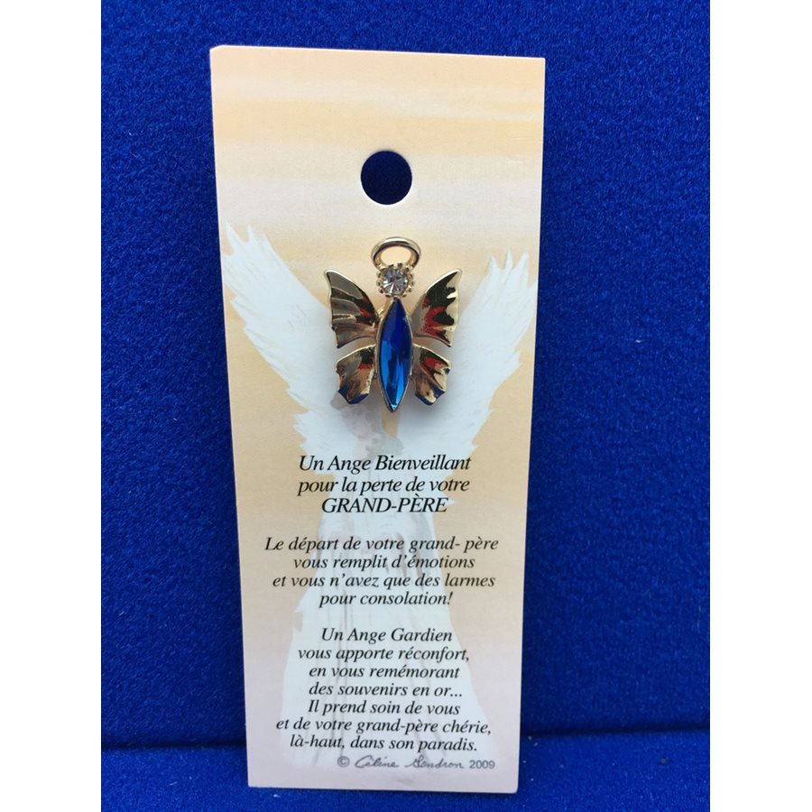 Lapel Pin Poem, Gardian Angel Funeral bienveillant, French