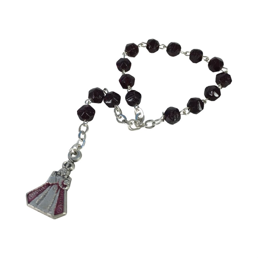 Decade, Jesus of Prague, Burgundy Beads