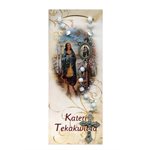 Chapelet Kateri Tekawhita, gr. plastique blanc nacré, prière