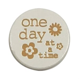 Jeton poche, «One day», porcelaine, 3,8 cm, Anglais / un
