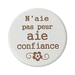 Jeton poche, « Croire », porcelaine, 3,8 cm, Français / un