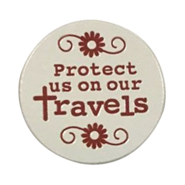 "Travels" Pocket Token, Porcelain, 1½", English / ea