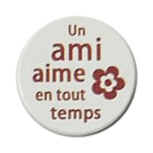 Jeton de poche, « Ami », porcelaine, 3,8 cm, Français / un