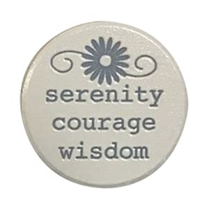 Jeton poche, « Serenity », porcelaine, 3,8 cm, Anglais / un