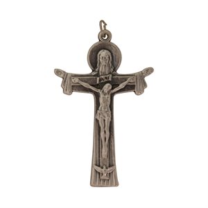 Croix Trinité en métal oxydé, 2.25" (5.7 cm)