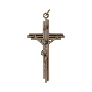 Croix à chapelet en métal oxydé, 2" (5 cm)