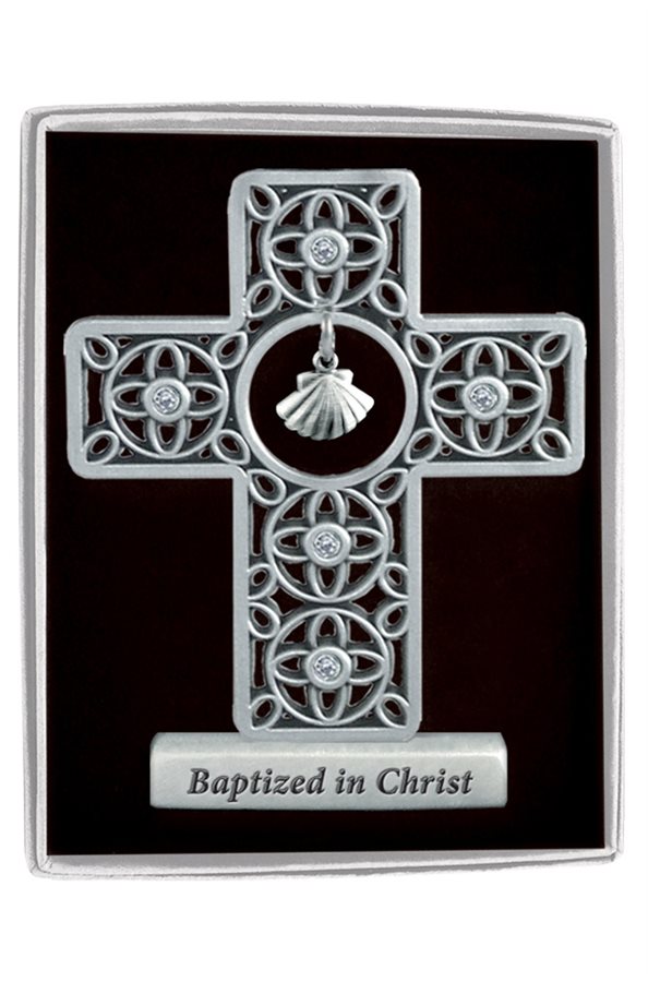 Croix de baptême 'Baptized in Christ'',7,6 cm, Anglais