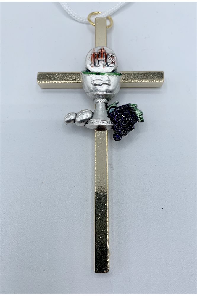 Croix 1ère Communion doré 4'' (10 cm)