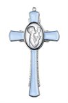 Communion Cross for Boys, Blue Enamel, 4½''