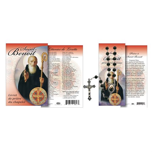 Livret rosaire, Saint Benoît, 16p. + Chapelet incl., Franç