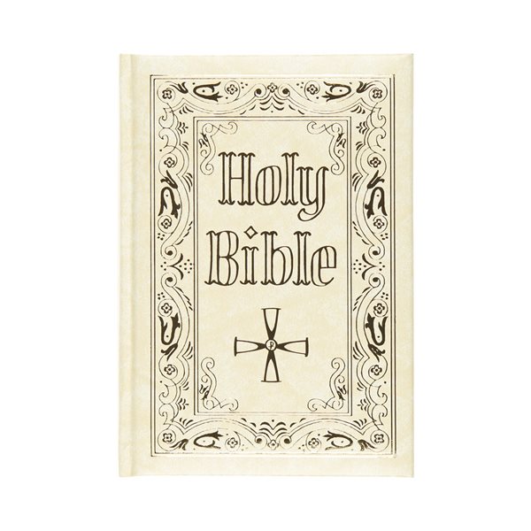 Holy Bible, cuir blanc, 6 1 / 2'' x 9 1 / 4'', Anglais