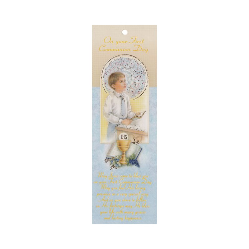 Signet 1ère Communion / prière, pour garçon, 18 cm, Anglais