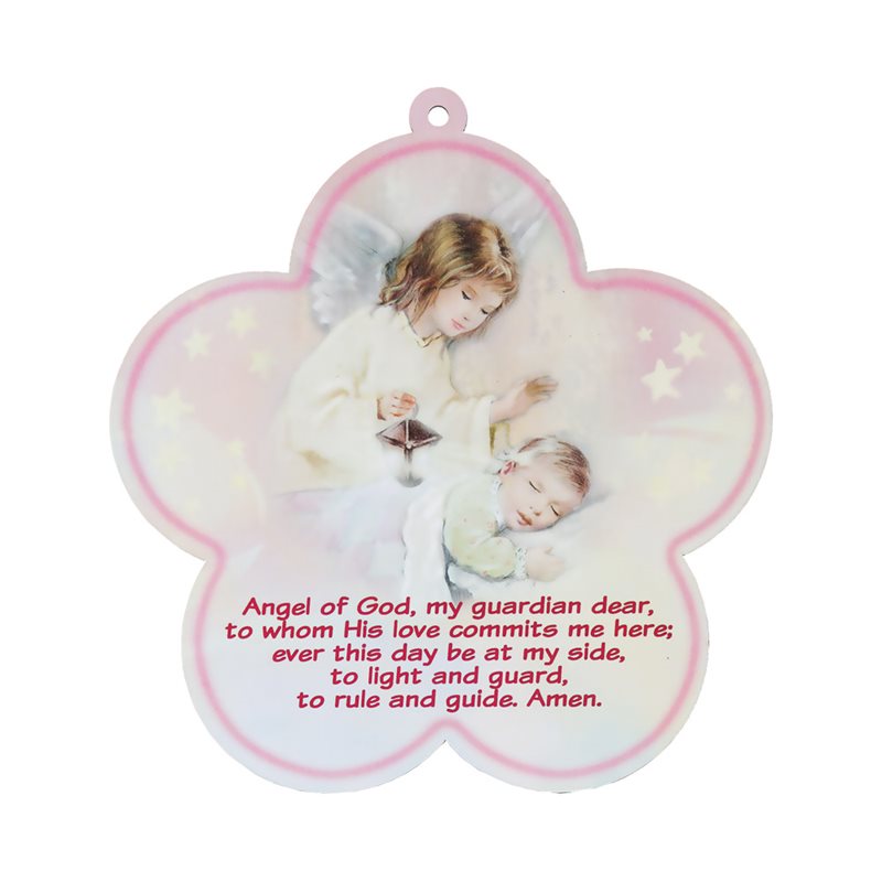 MDF Plaque w / Prayer for Girl, 6" x 6", English