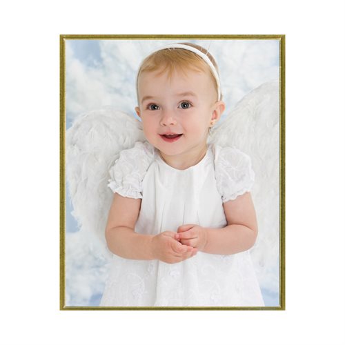 Plaque vitrifiée Baptême «Bébé ange en prière», 20,3 x 25,4