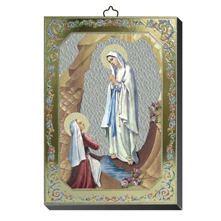Icon Our Lady of Lourdes, 4" x 5.5" (10 x 14 cm)